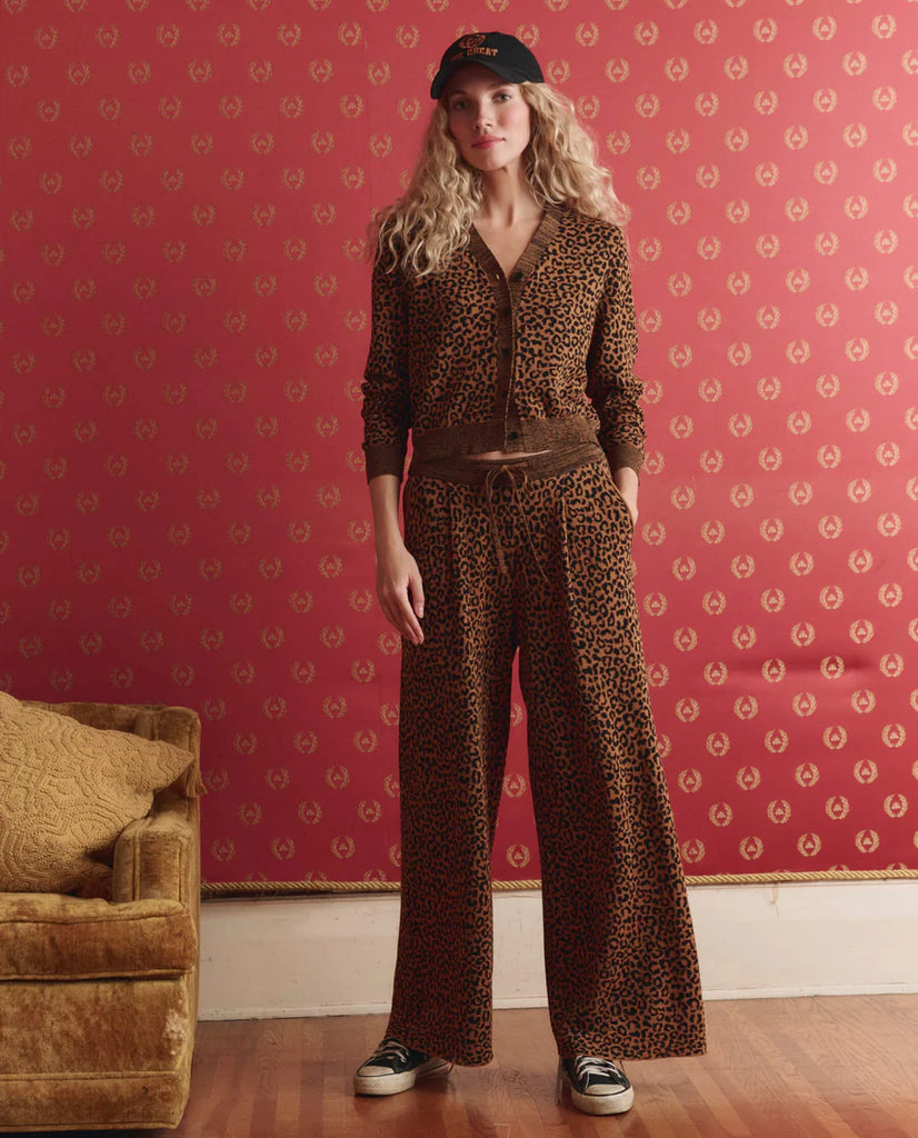 The Shrunken V Neck Cardigan. Leopard