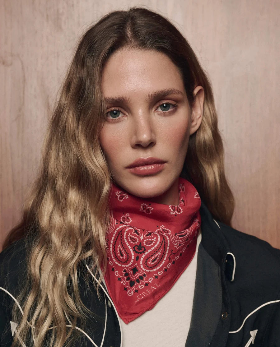 The Silk Bandana. True Red