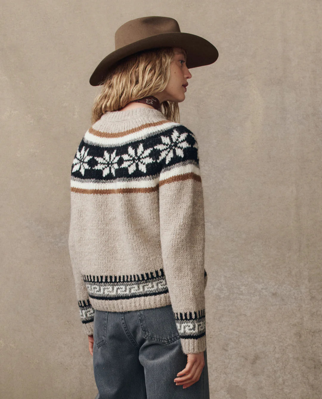 The Snowflake Fairisle Pullover. Oat