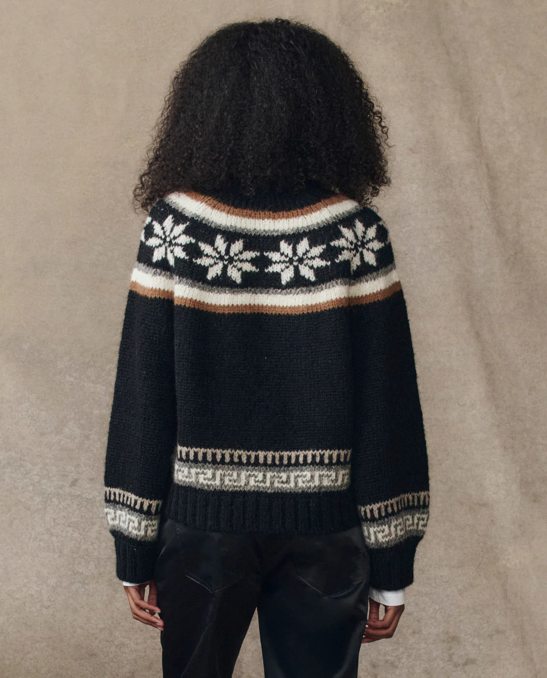 The Snowflake Ice Rink Cardigan. Black