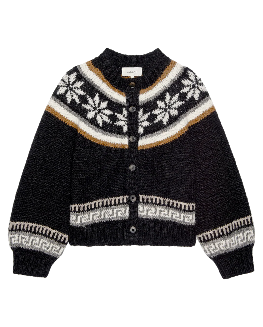 The Snowflake Ice Rink Cardigan. Black
