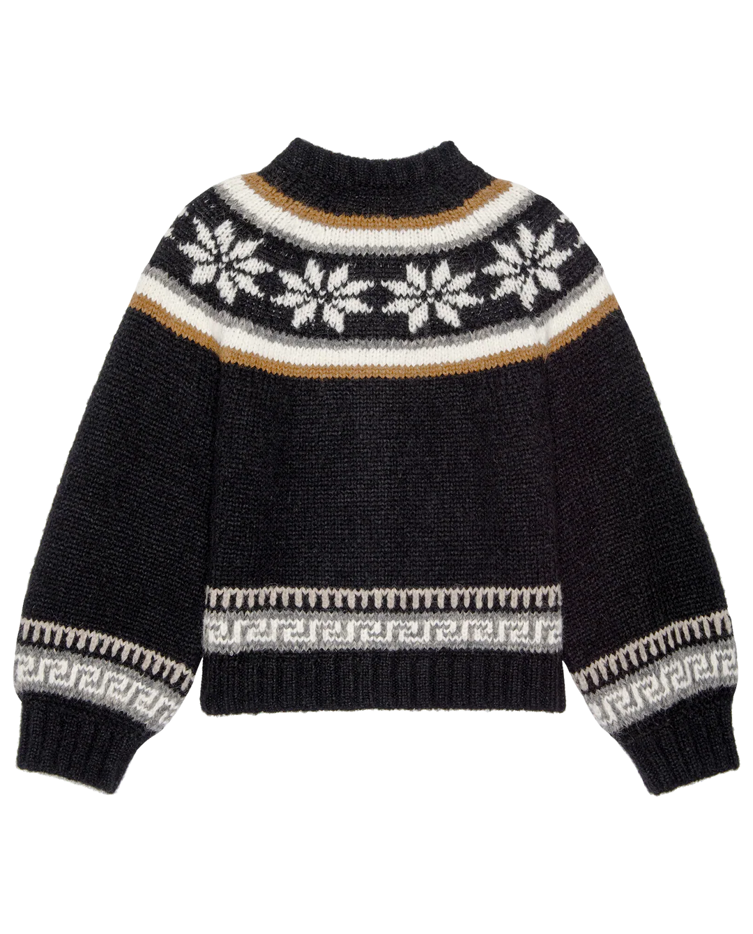 The Snowflake Ice Rink Cardigan. Black