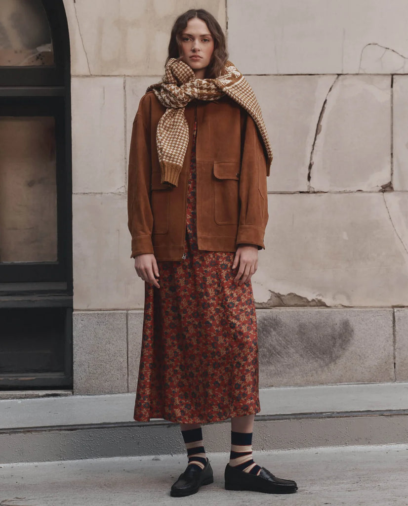 The Suede Folsom Jacket. Cognac