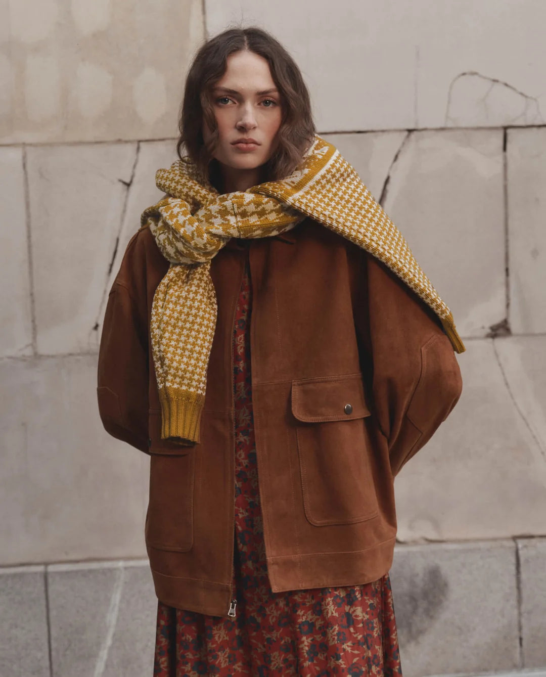 The Suede Folsom Jacket. Cognac
