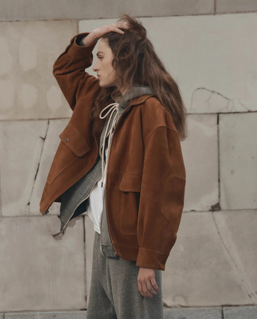 The Suede Folsom Jacket. Cognac