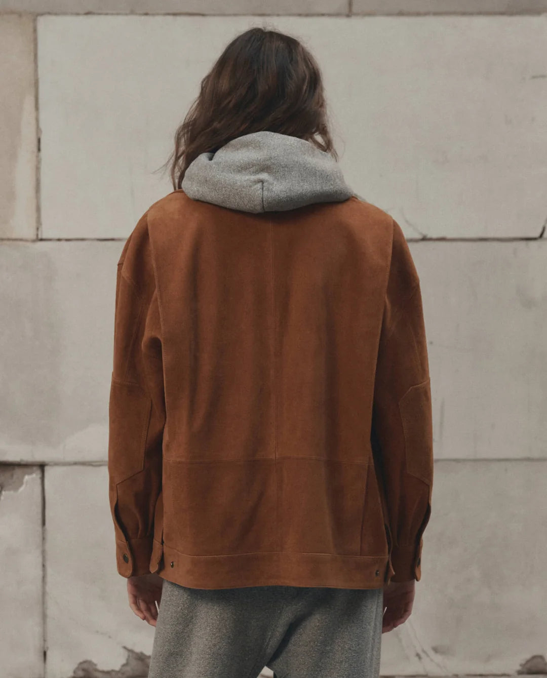 The Suede Folsom Jacket. Cognac