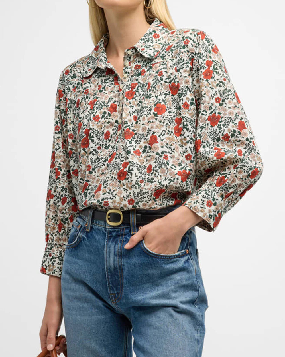 The Summit Top. Cream Mesa Floral