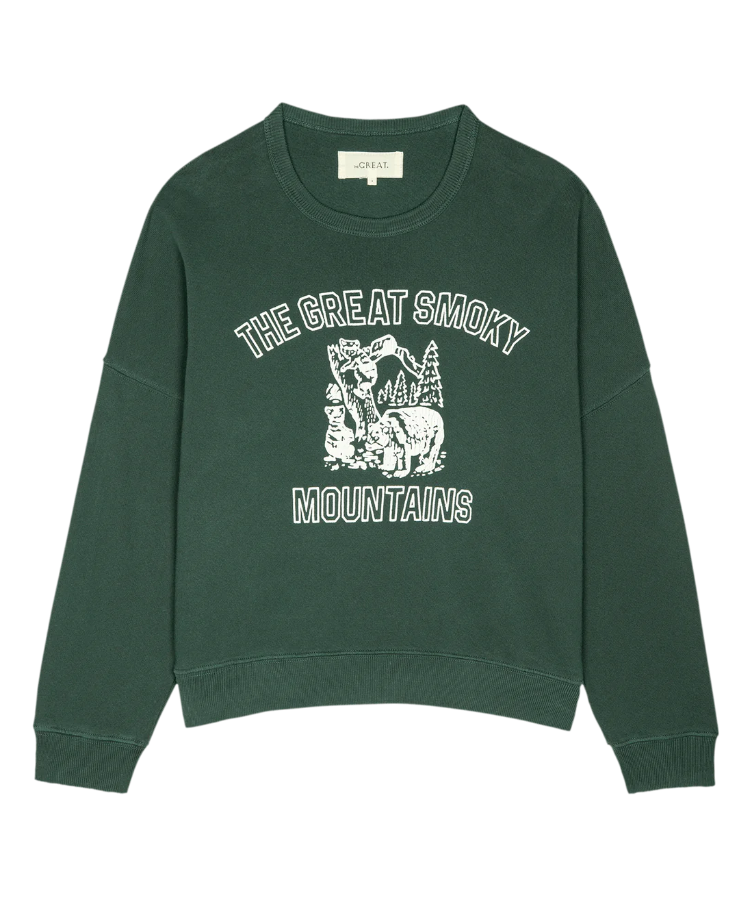 The Teammate Sweatshirt. Winter Pine with Great Smoky Mountains Graphic