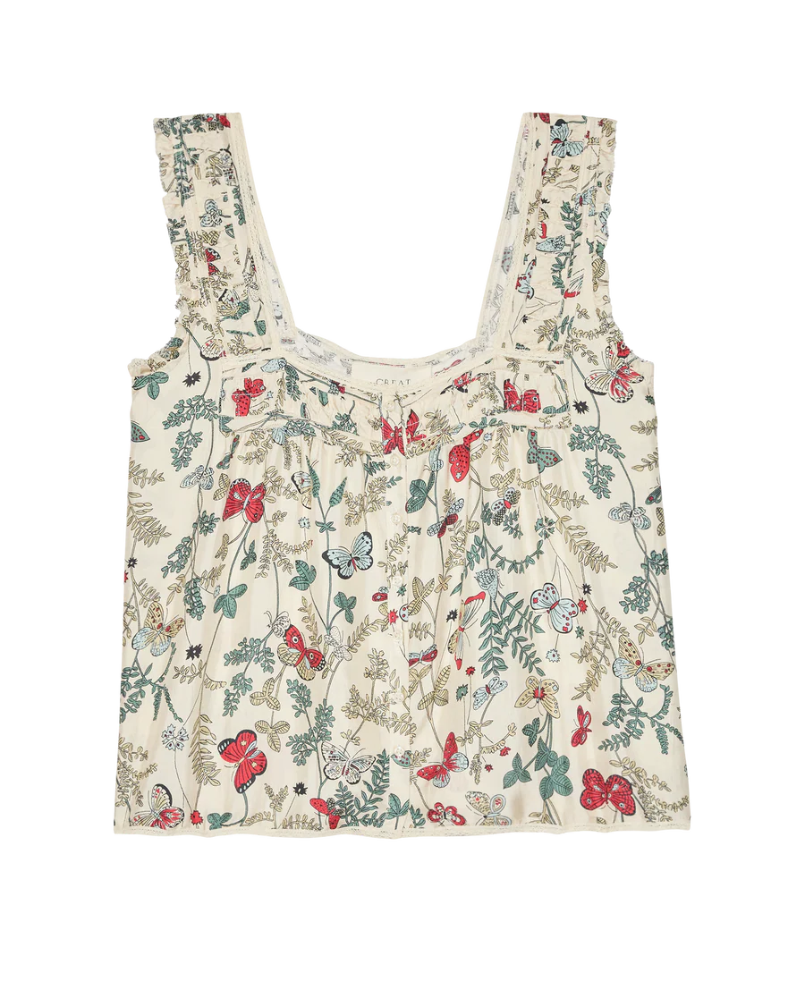 The Victorian Pleat Tank. Floating Butterfly