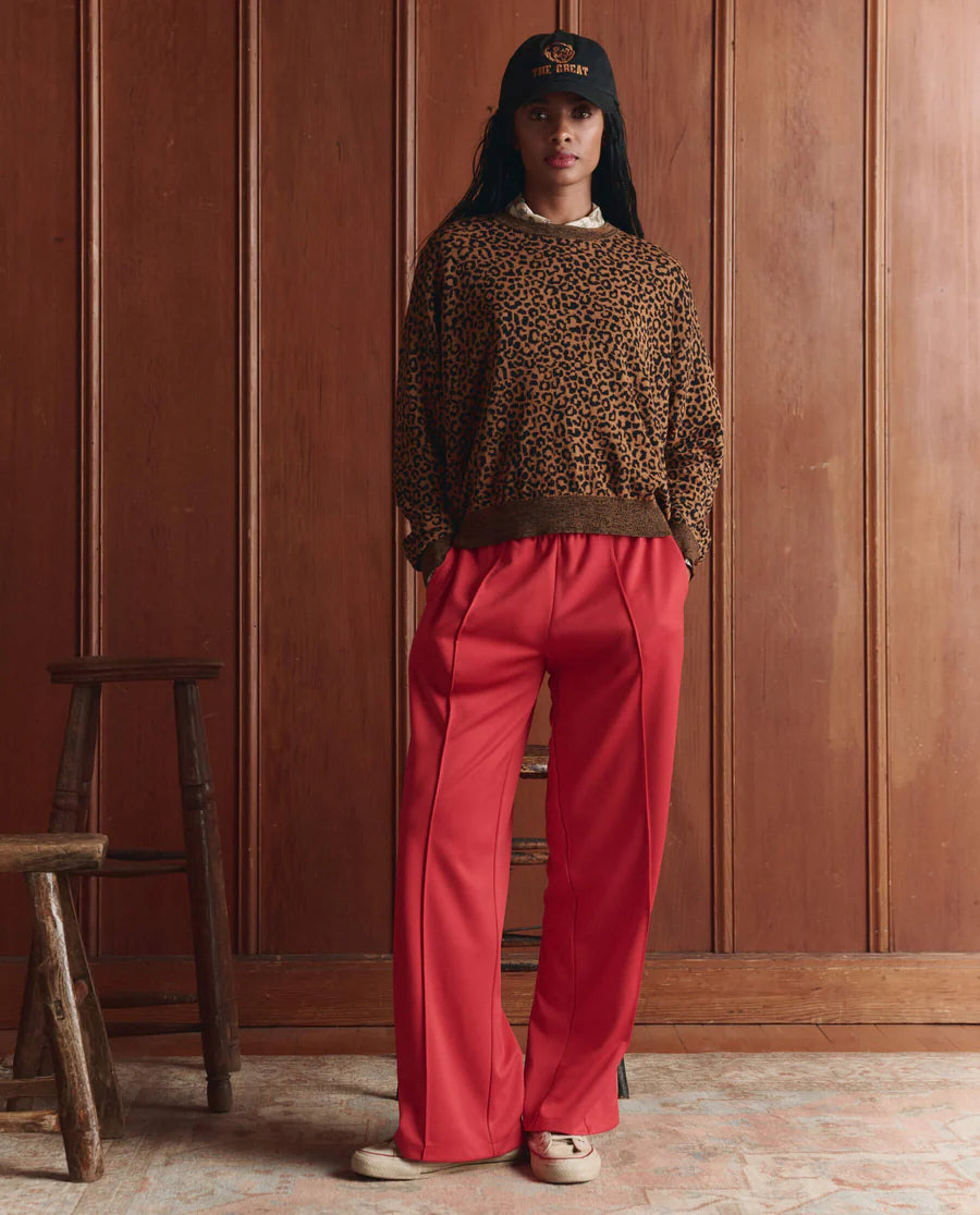 The Wide Leg Track Pant. Poppy Red
