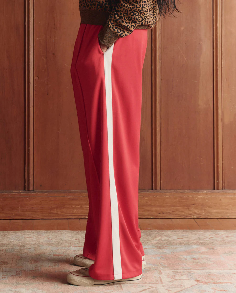 The Wide Leg Track Pant. Poppy Red