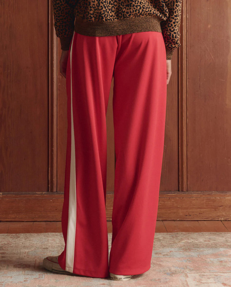 The Wide Leg Track Pant. Poppy Red