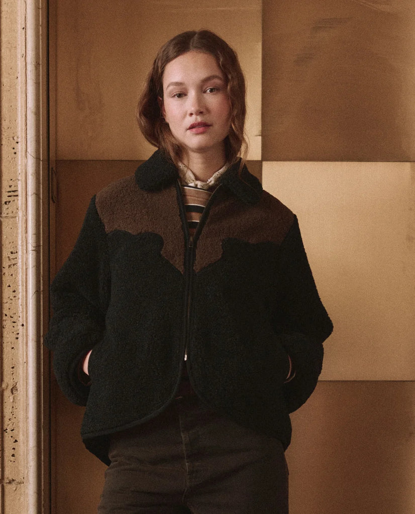 The Reversible Western Yoke Pasture Jacket. Black w/ Brown
