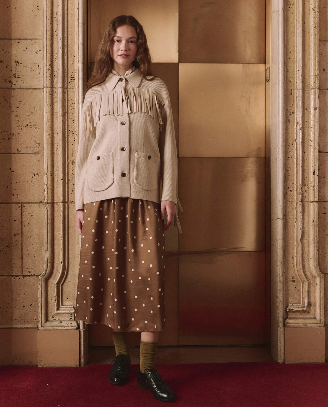 The Western Fringe Sweater Jacket. Natural