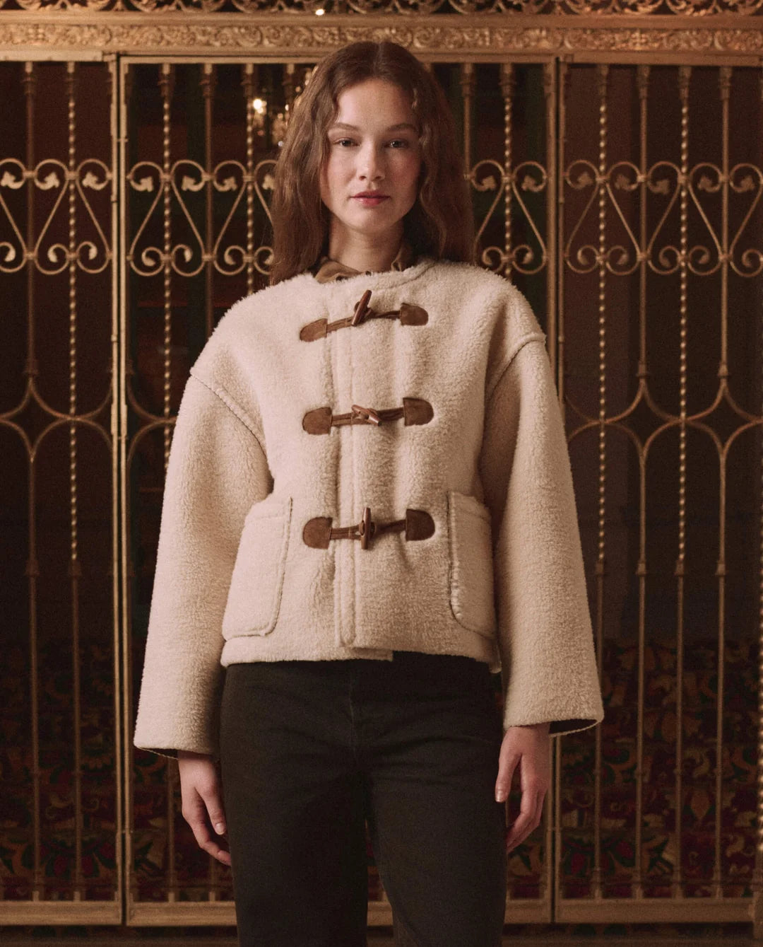 The Woodside Toggle Coat. Cream