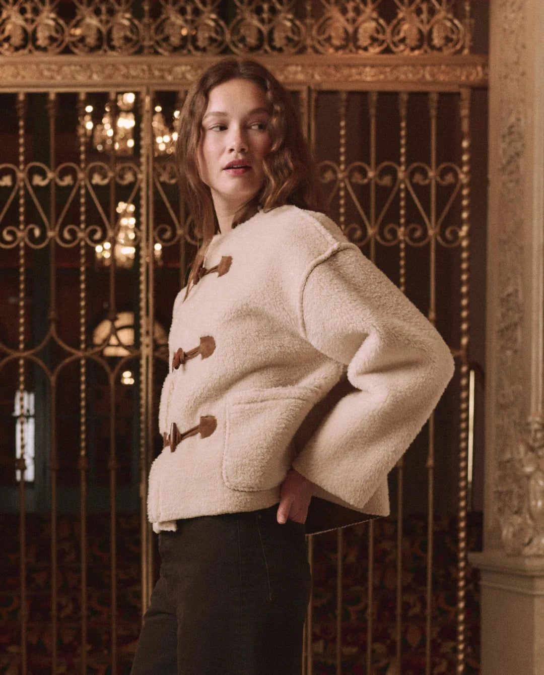 The Woodside Toggle Coat. Cream