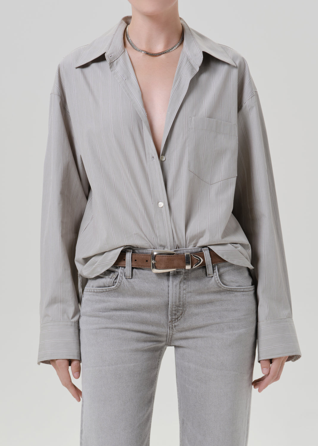 Thea Boyfriend Shirt in Marseille Stripe