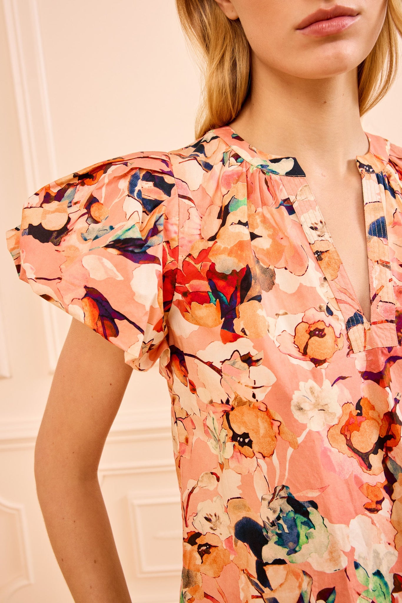 Abril Cotton Top in Camellia