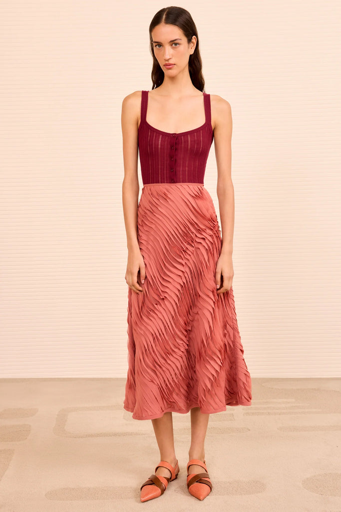 Amiko Midi Skirt in Chestnut