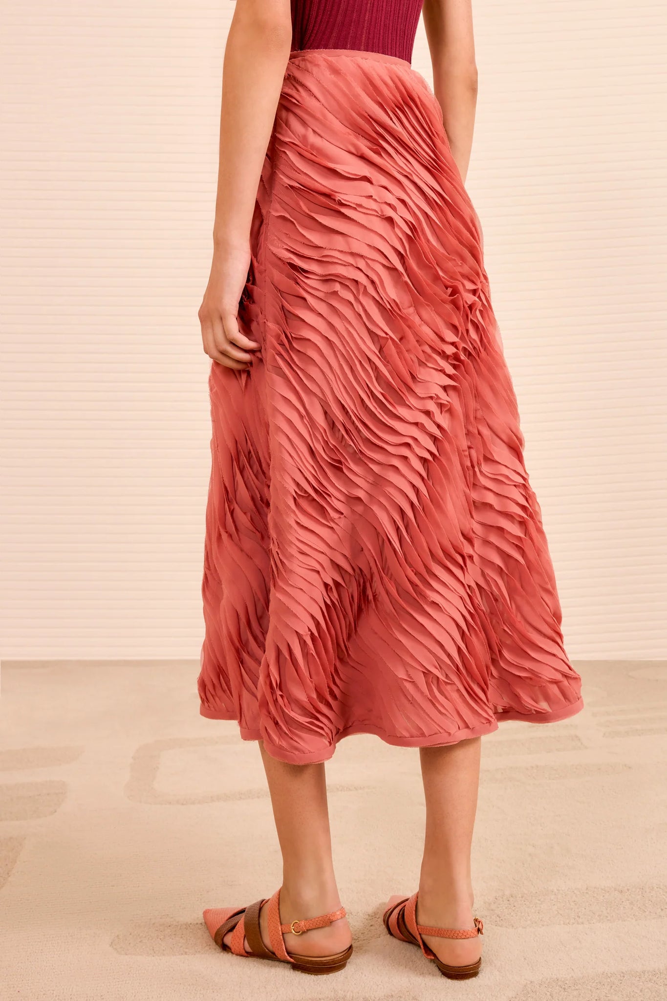 Amiko Midi Skirt in Chestnut