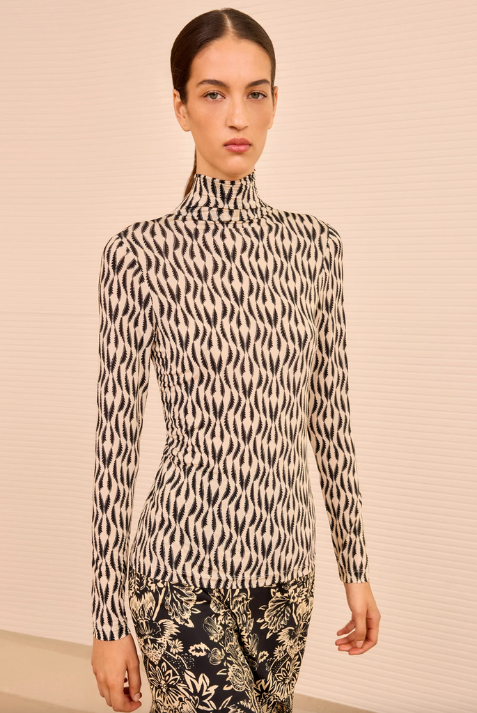 Aurelia Jersey Long Sleeve Turtleneck in Silhouette