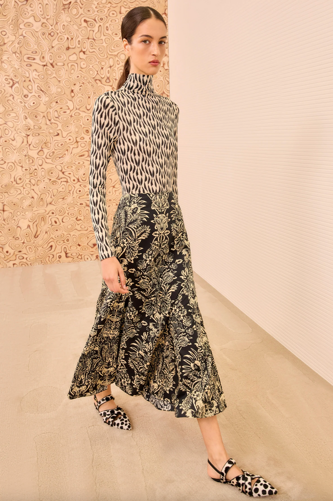 Aurelia Jersey Long Sleeve Turtleneck in Silhouette