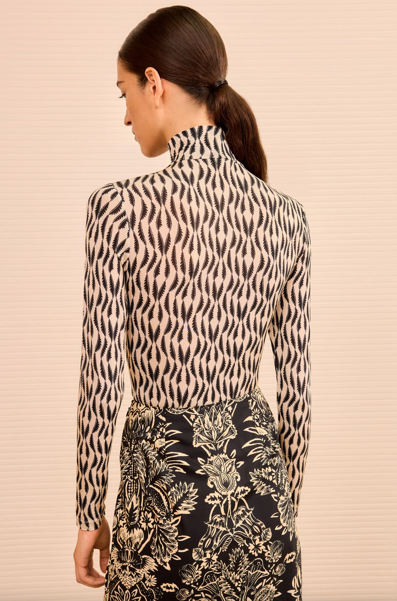 Aurelia Jersey Long Sleeve Turtleneck in Silhouette