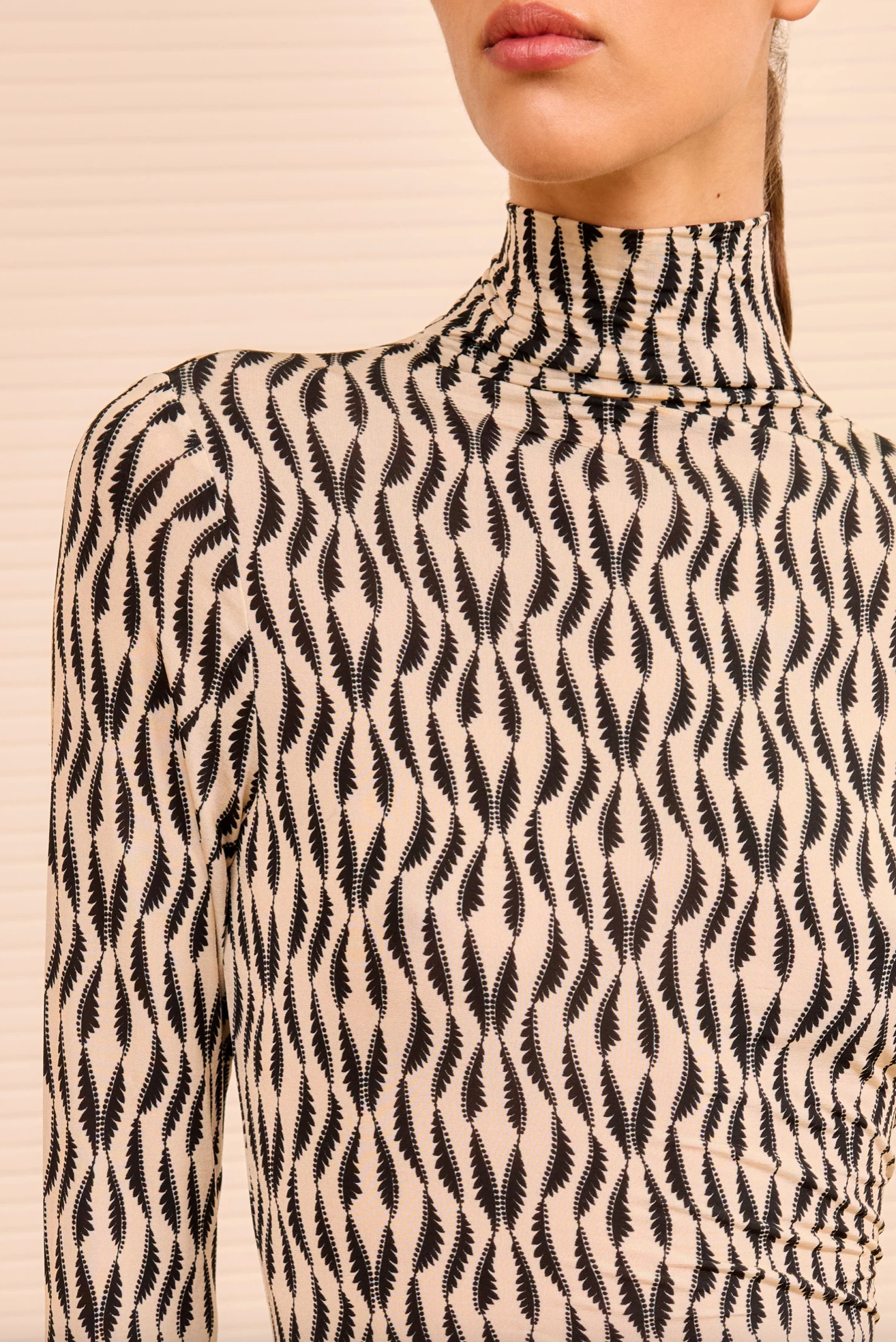 Aurelia Jersey Long Sleeve Turtleneck in Silhouette