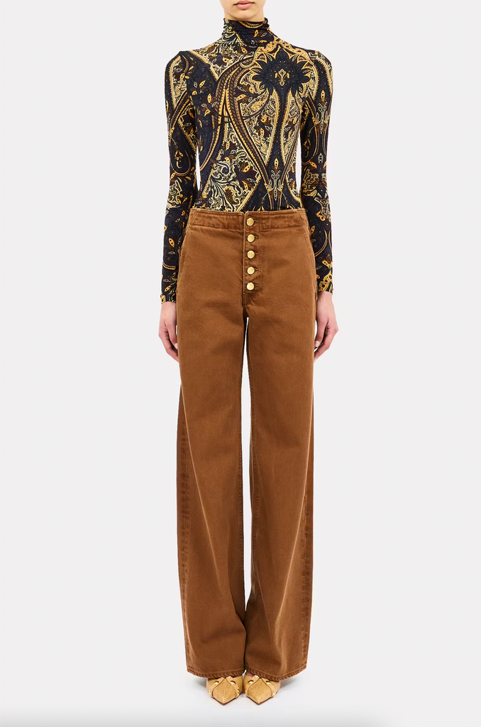 Aurelia Long Sleeve Jersey Top in Twilight Paisley