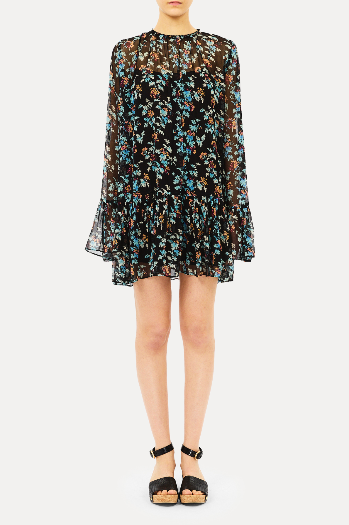 Emmeline Silk Mini Dress in Nightshade