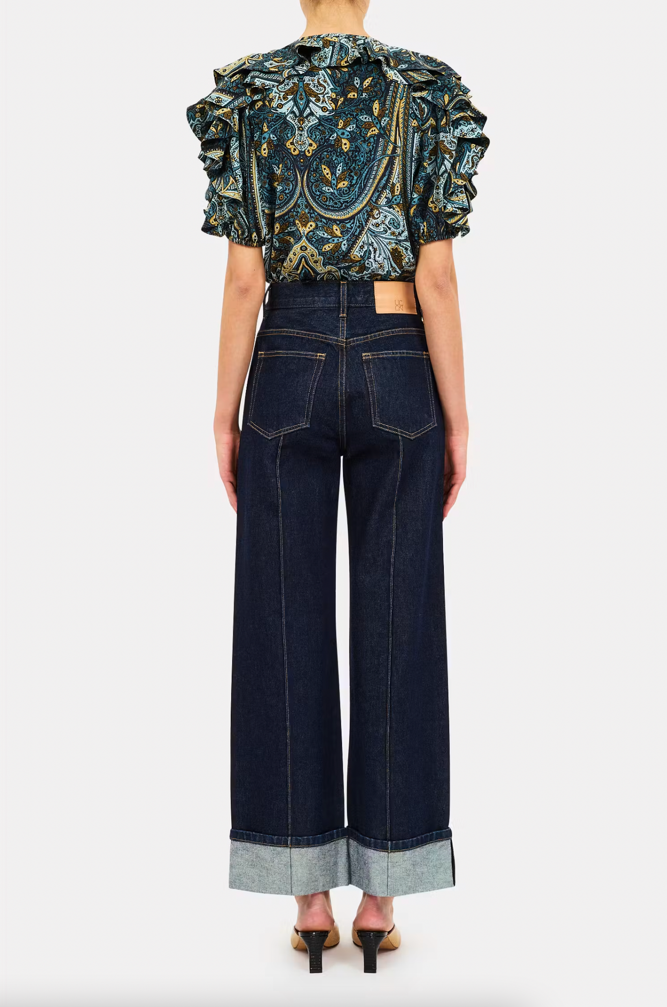 Josephine Short Sleeve Silk Top in Prussian