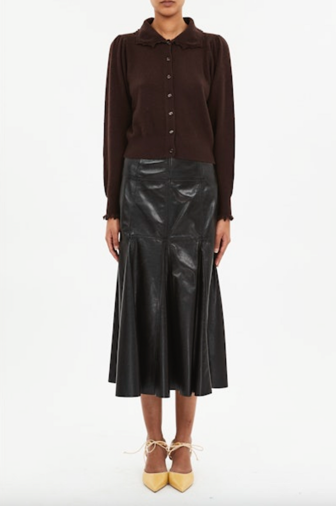 Kalila Collared Cardigan in Wenge