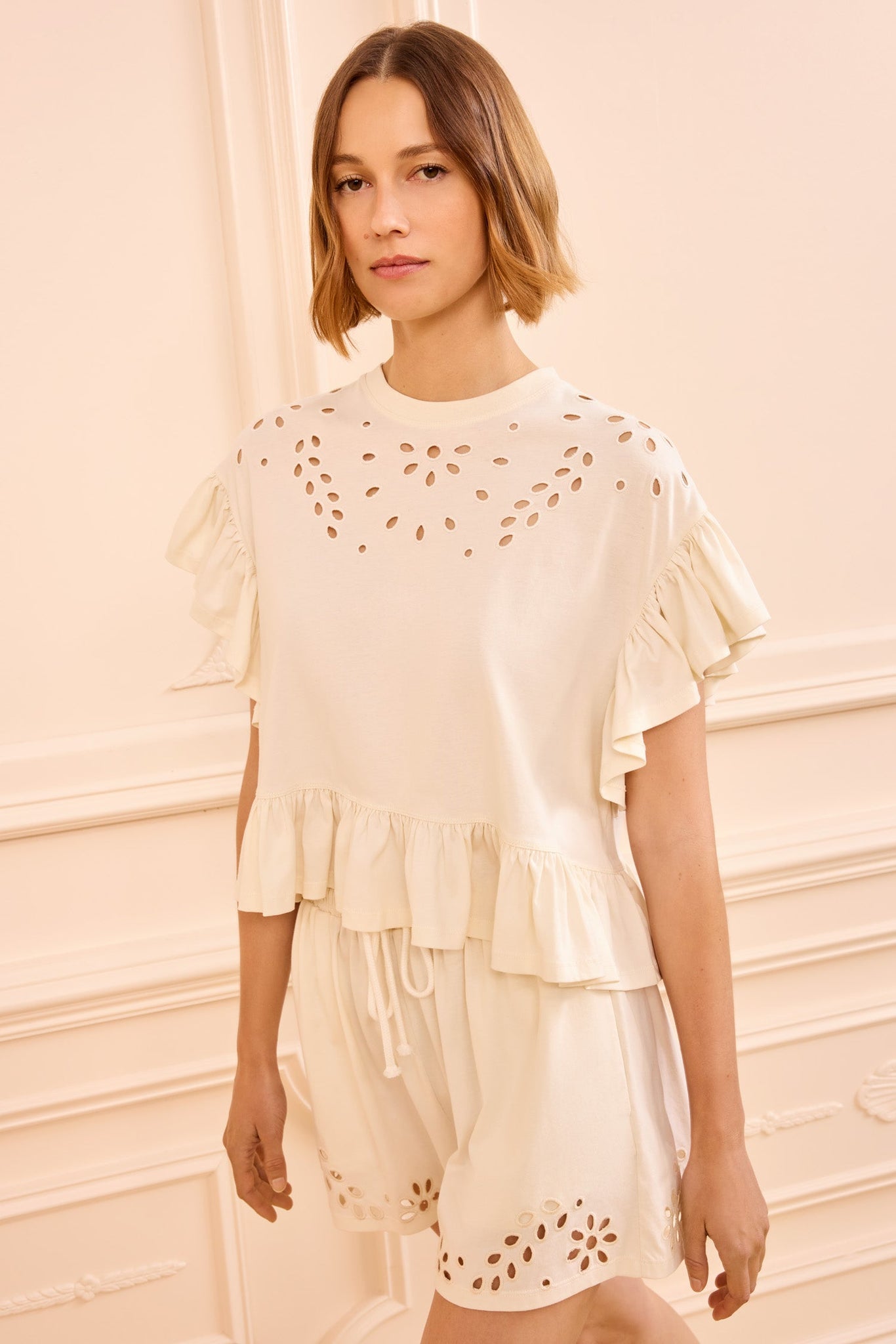 Mariana Top with Peplum in Cowrie