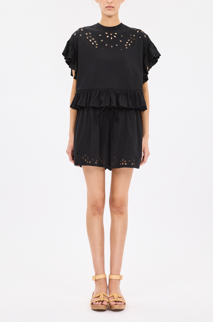 Mariana Top with Peplum in Noir