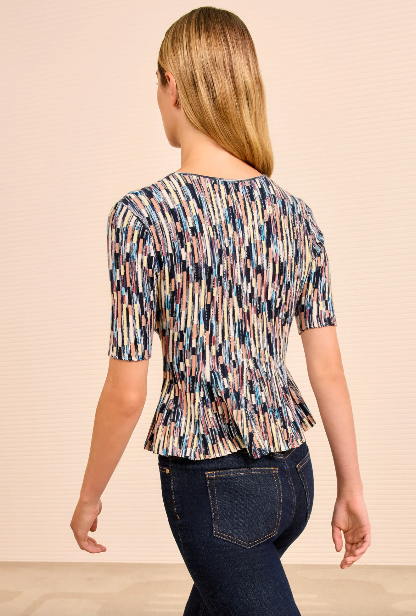 Samira Multicolor Short Sleeve Top in Oasis