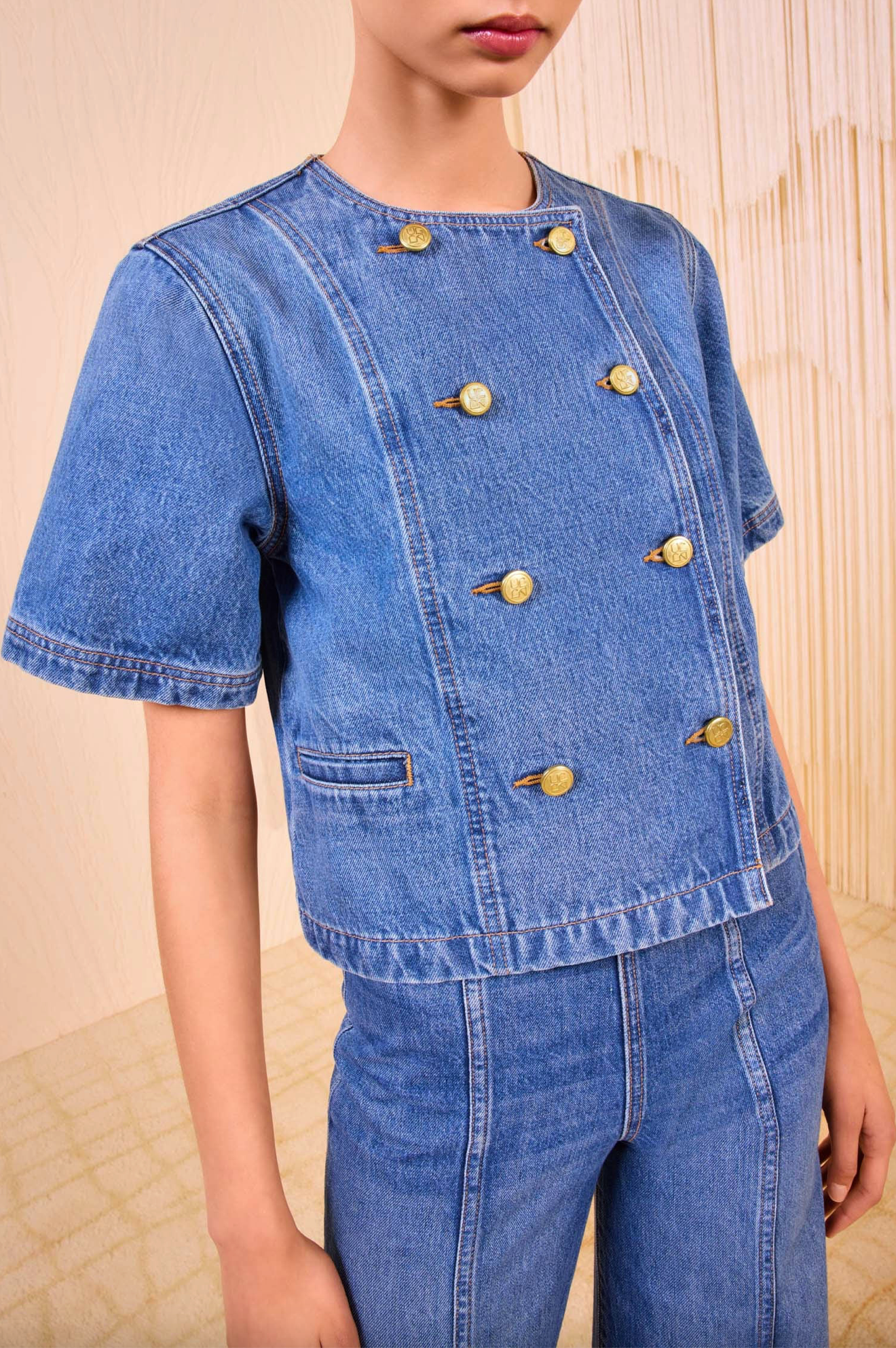 The Serge Short Sleeve Jacket in Danube