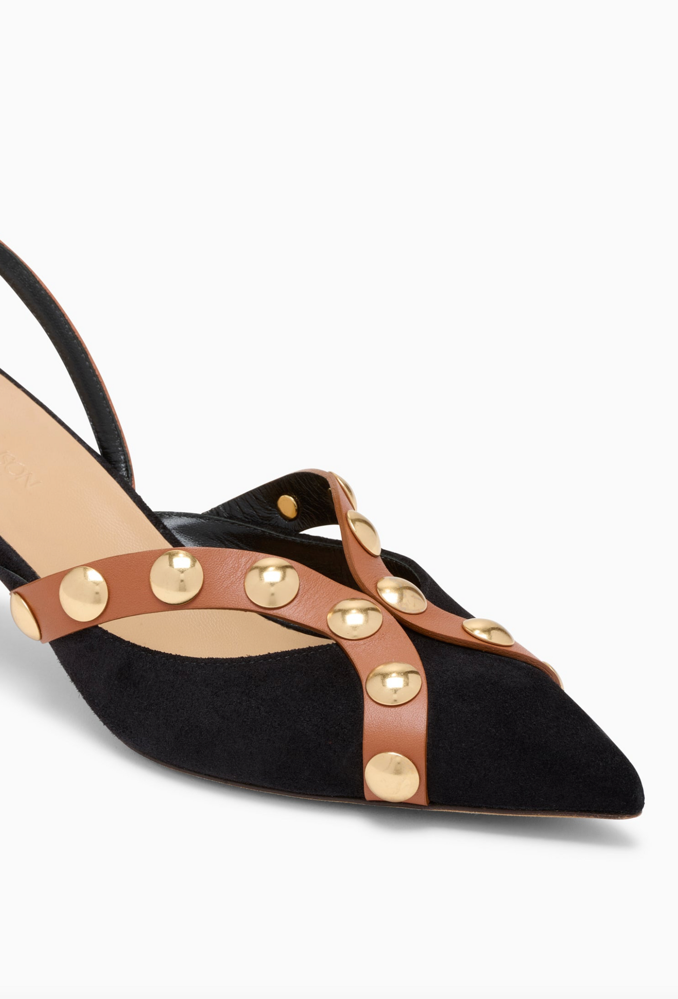 Vendome Studded Kitten Heel in Noir Mixte