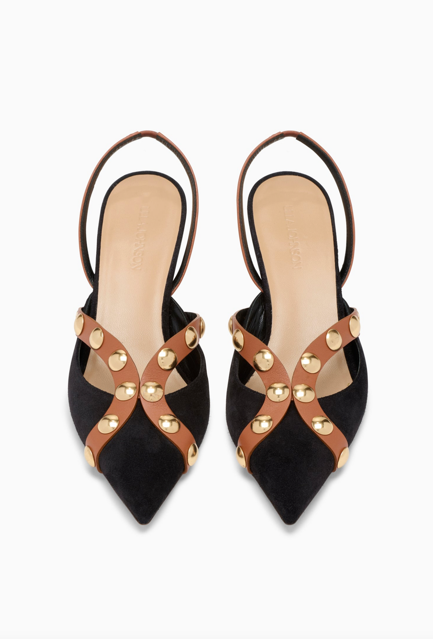 Vendome Studded Kitten Heel in Noir Mixte