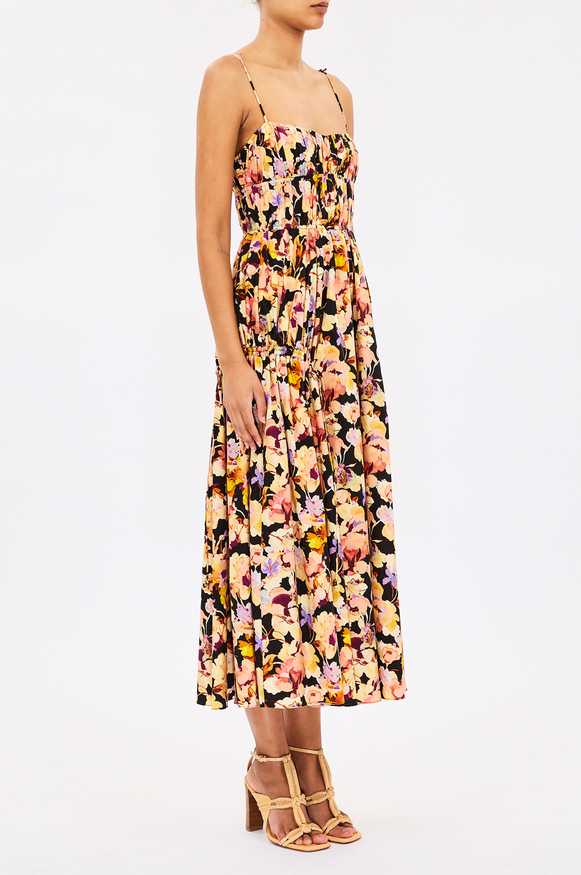 Vidri Cotton Cami Dress in Night Bloom