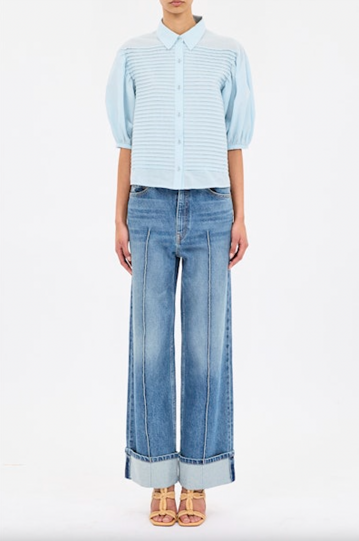 Cordelia Button Up Top in Adriatic