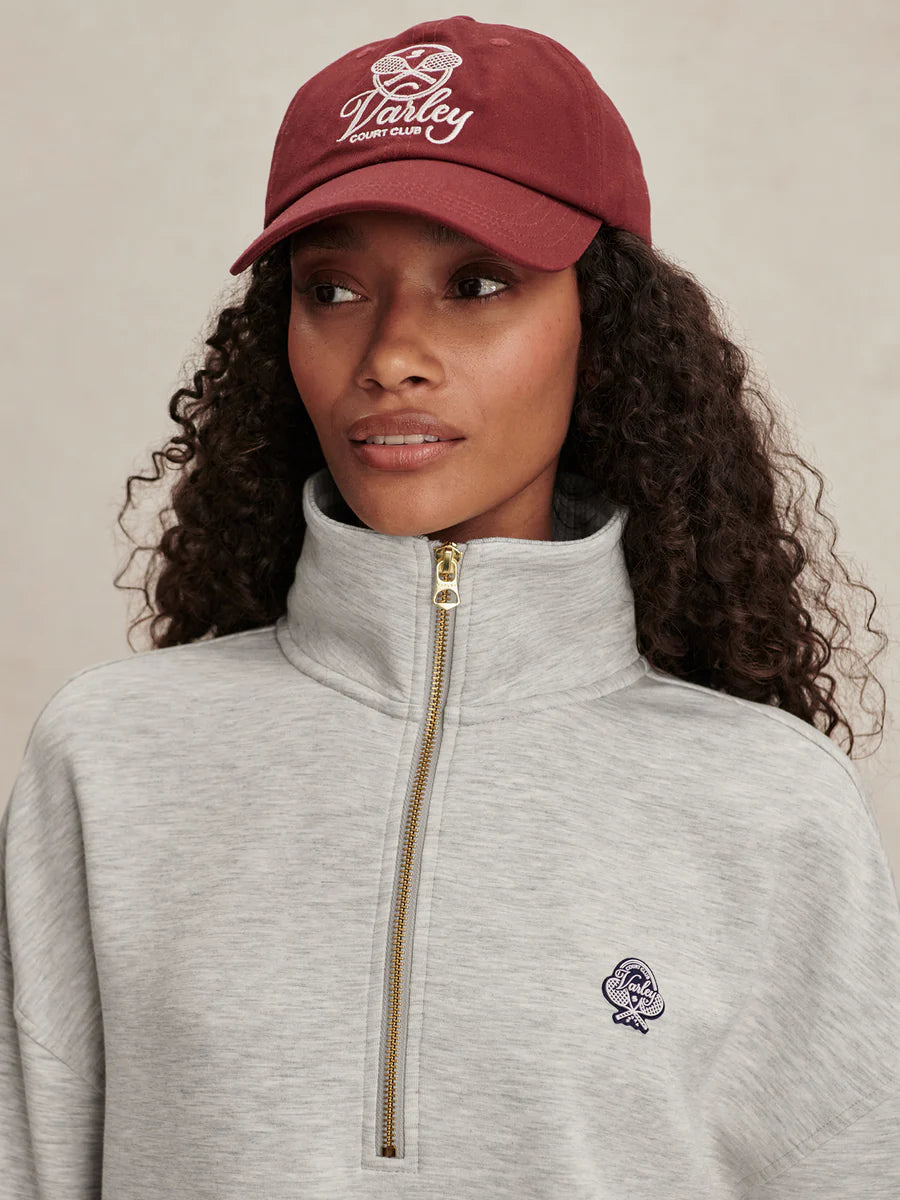 Bertie Half Zip Sweat in Light Grey Marl