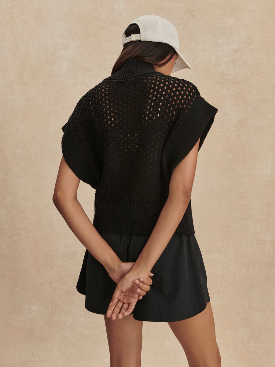 Gaines Half Zip Knit in Black