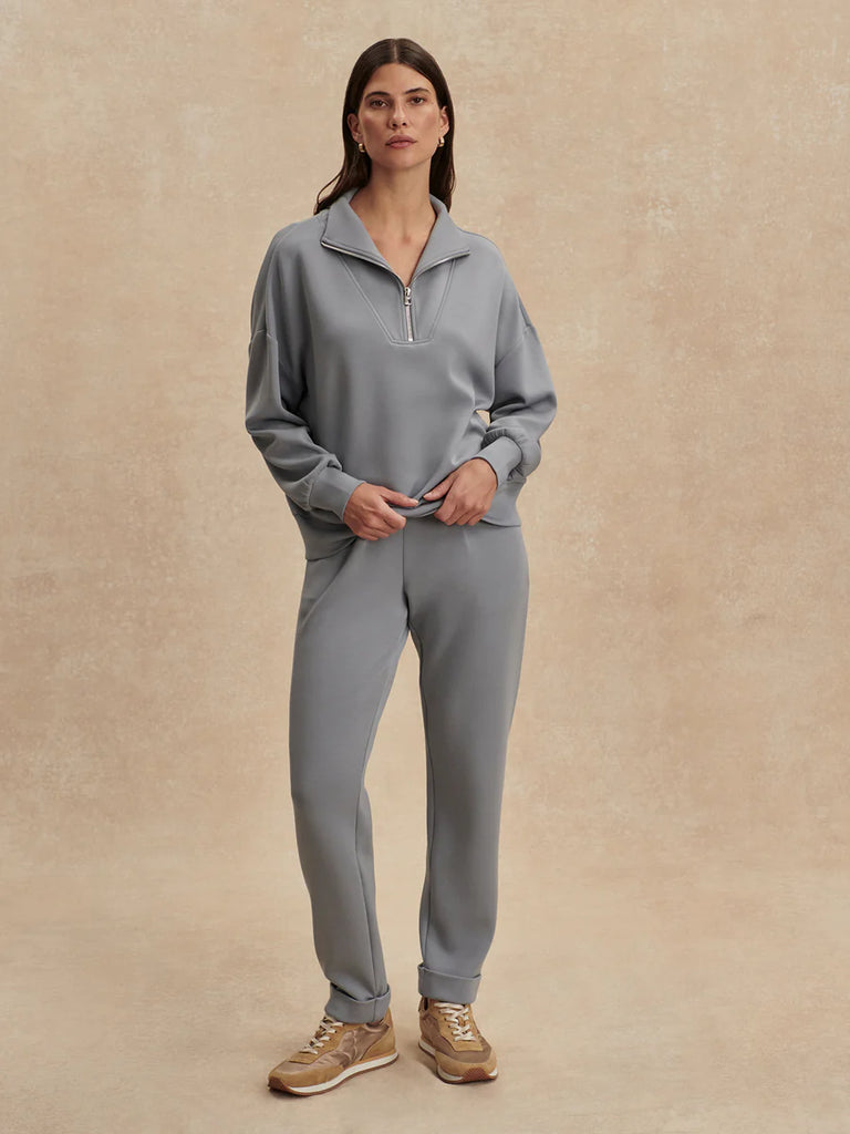 Hawley Half Zip Sweat in Wind Blue