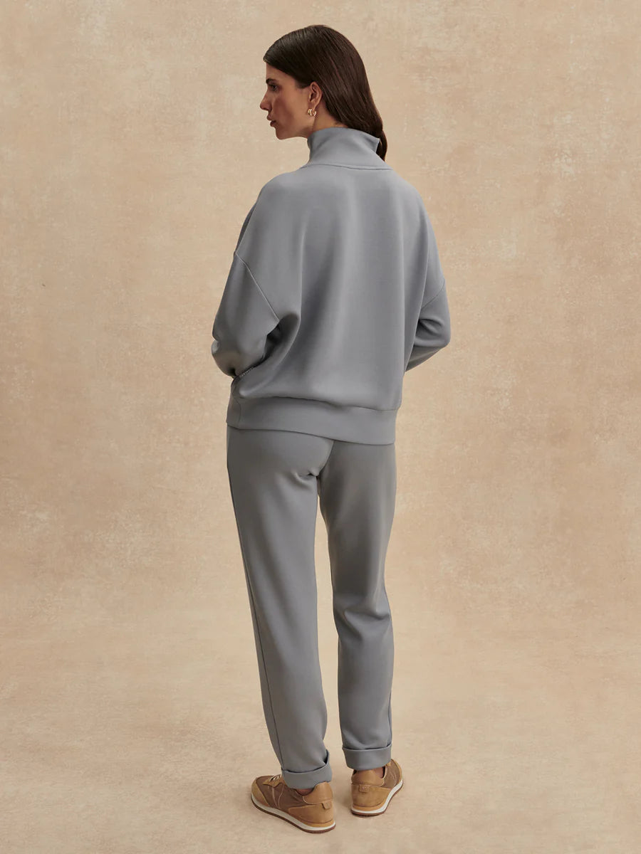 Hawley Half Zip Sweat in Wind Blue