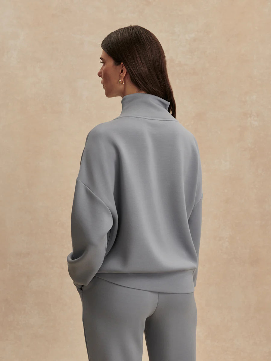 Hawley Half Zip Sweat in Wind Blue