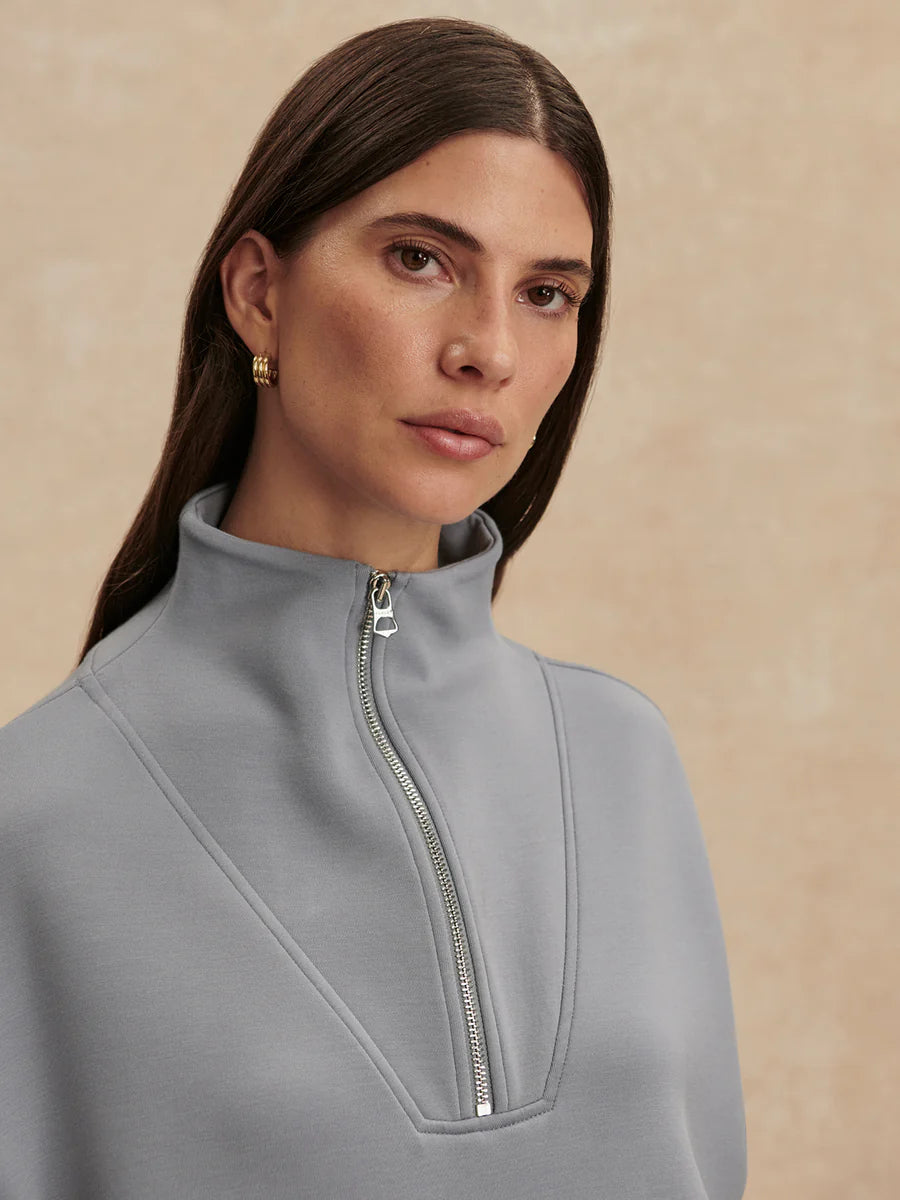 Hawley Half Zip Sweat in Wind Blue