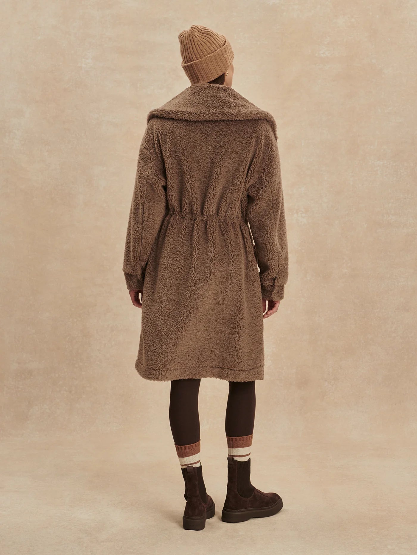 Logan Sherpa Coat in Ash Taupe