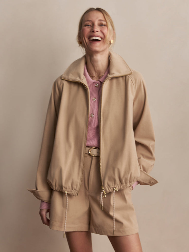 Nadina Blouson Jacket in Light Taupe