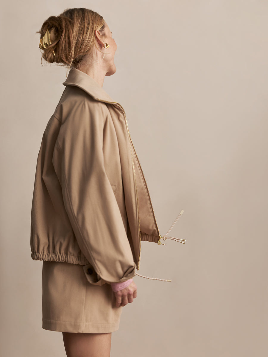 Nadina Blouson Jacket in Light Taupe