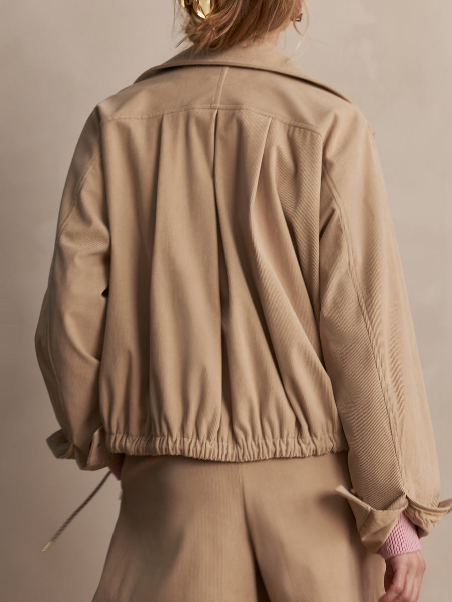 Nadina Blouson Jacket in Light Taupe